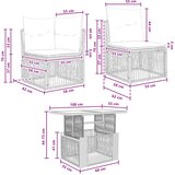  Sjedeća garnitura za vrt 5 kom. Bež poliratan 100 x 55 x 73 cm | Shoptok.si