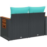  Vrtna sofa s jastucima za 2 osobe crna poli ratan - Crna 1 bez spremišta | shoptok.hr