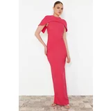 Trendyol Fuchsia Body-Sitting Woven Long Stylish Evening Dress & Homecoming Dress