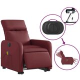 vidaXL Električni masažni naslonjač na podizanje crvena boja vina | shoptok.hr