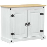 Ormarić za Lavabo - Umivaonik Bijelo 73 x 33 x 60 cm Čvrsto borovo drvo - Bijelo | shoptok.hr