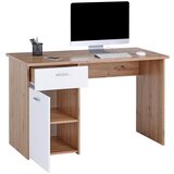 Mömax pisalna miza simon, bela, barva hrasta | Shoptok.si