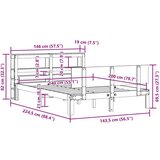  Okvir za krevet s uzglavljem 140x200 cm od masivne borovine | shoptok.hr