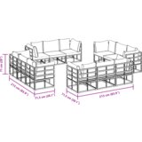 vidaXL Vrtna sedežna garnitura 12 pcs Črna 213 x 71.5 x 71 cm Aluminij | Shoptok.si