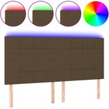  LED uzglavlje tamnosmeđe 200x5x118/128 cm od tkanine | shoptok.hr