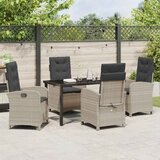  Vrtni set za objed 5 kom. Svijetlo siva poliratan | shoptok.hr