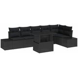  Sjedeća garnitura za vrt s jastukom s pohranom 7 pcs Crna | shoptok.hr