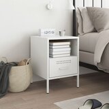 Maison Chic Nočna omarica - Nočna miza bela 36x39x50,5 cm jeklo, (21689617) | Shoptok.si