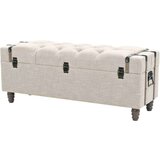 3 Set kom klupe za pohranu od masivnog drva i čelika 112 x 37 x 45 cm | shoptok.hr