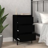  Noćni ormarić crni 40 x 35 x 70 cm od konstruiranog drva | shoptok.hr