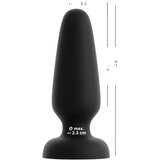 Black Velvets silikonski analni čep s vakumskim držačem (crni) - L | shoptok.hr