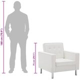 vidaXL Fotelja bijela 75x70x75 cm umjetna koža | shoptok.hr