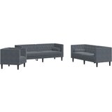  3-dijelni set sofa Chesterfield tamnosivi baršunasti | shoptok.hr