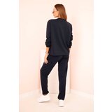 Kesi Włoski Women's set buttercream sweatshirt and pants with elastic navy blue | shoptok.hr