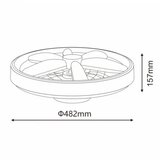  LED PLAFONJERA YL-FAN-G001 48W 2700K/4000K/6500K CRNA DIMABILNA | ePonuda.com