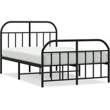  Metalni okvir kreveta uzglavlje i podnožje crni 120x190 cm | shoptok.hr