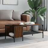  Stolić za kavu sa stalkom smeđa boja hrasta 100x51x40 cm | Shoptok.si