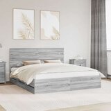  Okvir za krevet Siva Sonoma 200 x 200 cm Inženjersko Drvo - Sivi hrast sonoma 200 x 200 cm | shoptok.hr