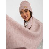 Fashion Hunters Pink winter set with cap and brooch Cene