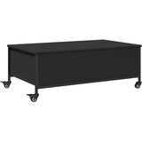 Furnova Klubska mizica s kolesci črna 91x55x34 cm inženirski les, (21914026) | Shoptok.si