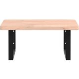  Zidna polica za Lavabo - Umivaonik od čelika i masivne bukovine - Smeđa i crna 50 x 50 x 2.5 cm 1 Pravokutno | shoptok.hr