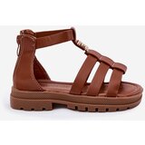 Boto Girls gladiator sandals with gold detail brown Vesira | Shoptok.si