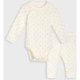 Sinsay Pamučni rebrasti komplet s bodijem i točkastim tajicama | shoptok.hr