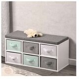 Kesper KSP17729 DEČIJA KLUPA SA FIOKAMA 33X68X29,5CM BELO SIVA | Eponuda.com
