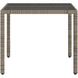 vidaXL Vrtni stol sa staklenom pločom sivi 90x90x75 cm od poliratana | shoptok.hr