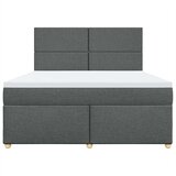 vidaXL Box spring postelja z vzmetnico temno siva 180x200 cm blago | Shoptok.si