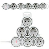 REV Produžni kabel s utičnicama (Bijelo-sive boje, Broj šuko utičnica: 5 Kom., Dužina kabela: 1,4 m, 3.500 W) Cijene