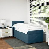Box spring krevet s madracem plavi 90x200 cm baršunasti | shoptok.hr