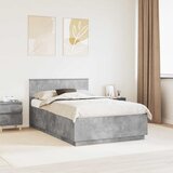  Krevetna konstrukcija s uzglavljem Betonska siva 120 x 190 cm | shoptok.hr