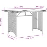  Vrtni stol sa staklenom pločom smeđi 110x68x70 cm od poliratana | shoptok.hr