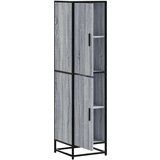 vidaXL Visoka omara siva sonoma 35,5x35x139 cm inž. les in kovina | Shoptok.si