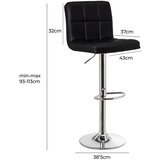 Casa Selección Crne barske stolice u setu podesive visine 2 kom od umjetne kože (visine sjedala 93 cm) – | shoptok.hr