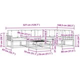 Set vanjskih sofa 6 kom. Bijela i svjetlosiva Poliester | shoptok.hr