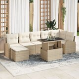 vidaXL set vrtnih sofa od 8 komada s jastucima bež poli ratan Cijene