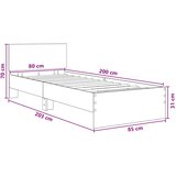  Okvir kreveta s uzglavljem Bijela 80 x 200 cm | shoptok.hr