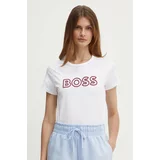 Boss Bombažna kratka majica ženska, bela barva, 50522209