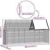  Kavez za zečeve Srebrno 400 x 100 x 210 cm Cinkani čelik | shoptok.hr