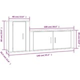  2-dijelni set TV ormarića siva betona konstruirano drvo | shoptok.hr