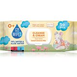 GOWipes Cleanse & Cream Sweet Almond Milk dječje nježne vlažne maramice s aloe verom 50 kom u