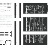 vidaXL Vrtna vrata Drugo Črna 105 x 125 cm Jeklo s prašnim premazom | Shoptok.si