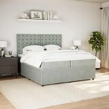  Krevet s oprugama i madracem svjetlosivi 200x200 cm baršunasti | shoptok.hr