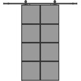 Klizna vrata s priborom crna 102,5 x 205 cm kaljeno staklo | Eponuda.com