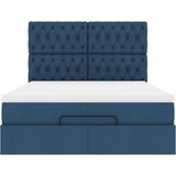  Otomanski krevet s madracem i LED plavi 140x190 cm tkanine | shoptok.hr