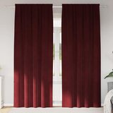  Zavjese za zamračivanje 2 pcs Vinska crvena 140 x 225 cm Baršun | shoptok.hr