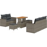  8-dijelni vrtni sofi set s jastučićima sivi poli ratan akacija 3-dijelni vrtni set za objedovanje s jastučićima sivi poli ratan | shoptok.hr