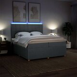  Krevet s oprugama i madracem tamnosivi 200 x 200 cm od tkanine | shoptok.hr